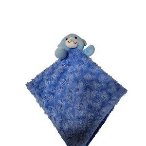 Little Beginnings Blue Teddy Bear Baby Security Blanket Lovey Rosettes Plush